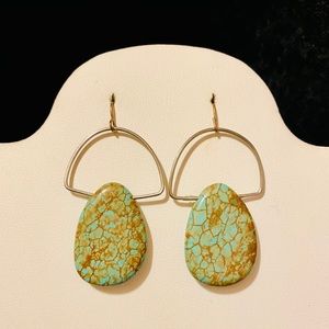 Designer Turquoise Teardrop Earrings